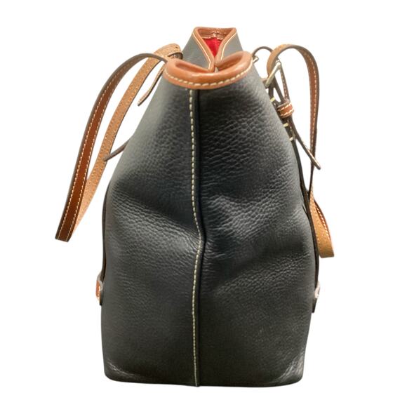 Dooney &Bourke Bag Women 1Size BigShopperTote Pebbled Leather Red Interior Black - Picture 3 of 8